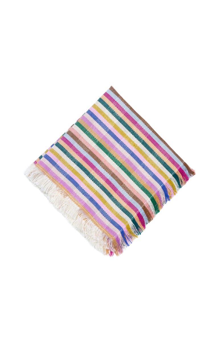 Archive New York Valentina Rainbow Striped Handwoven Cotton Party Napkins, Set of 4, Alternate, color, Rainbow