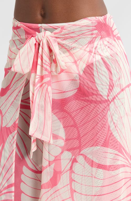 HUTCH HUTCH FLORAL TIE WAIST WIDE LEG COVER-UP PANTS 