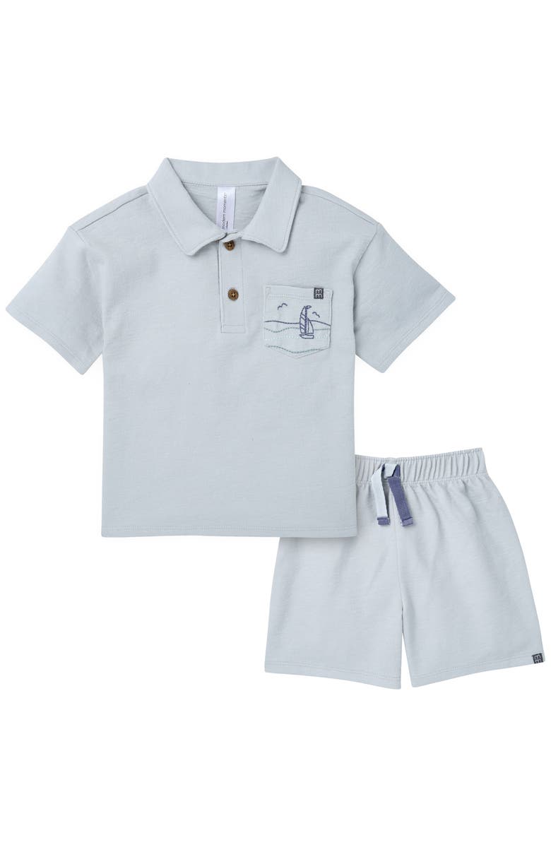 Modern Moments<sup>™</sup> by Gerber Polo Shirt and Shorts Set, Main, color, Vapor Blue
