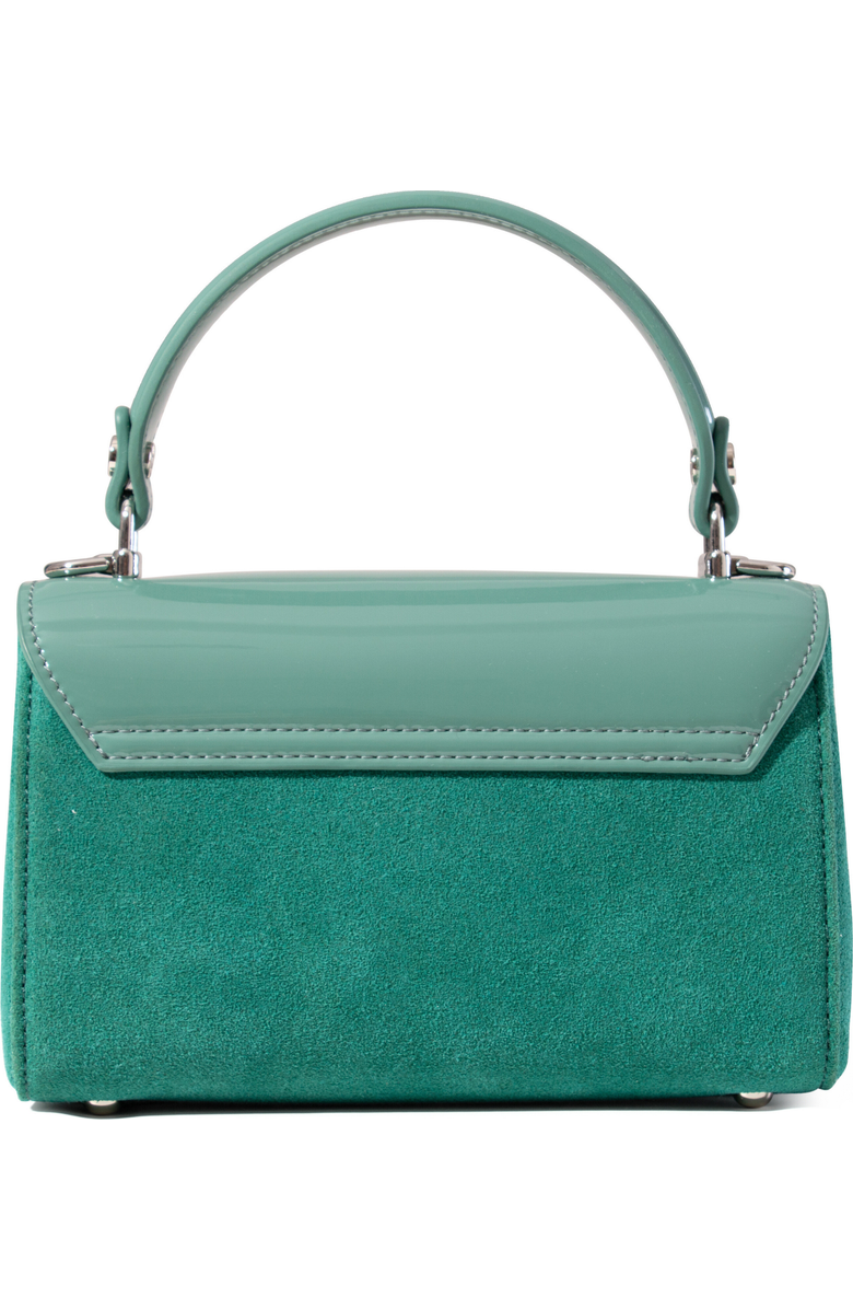 JURGI LILI Suede and Patent Leather Top Handle Mini Bag, Alternate, color, Mint