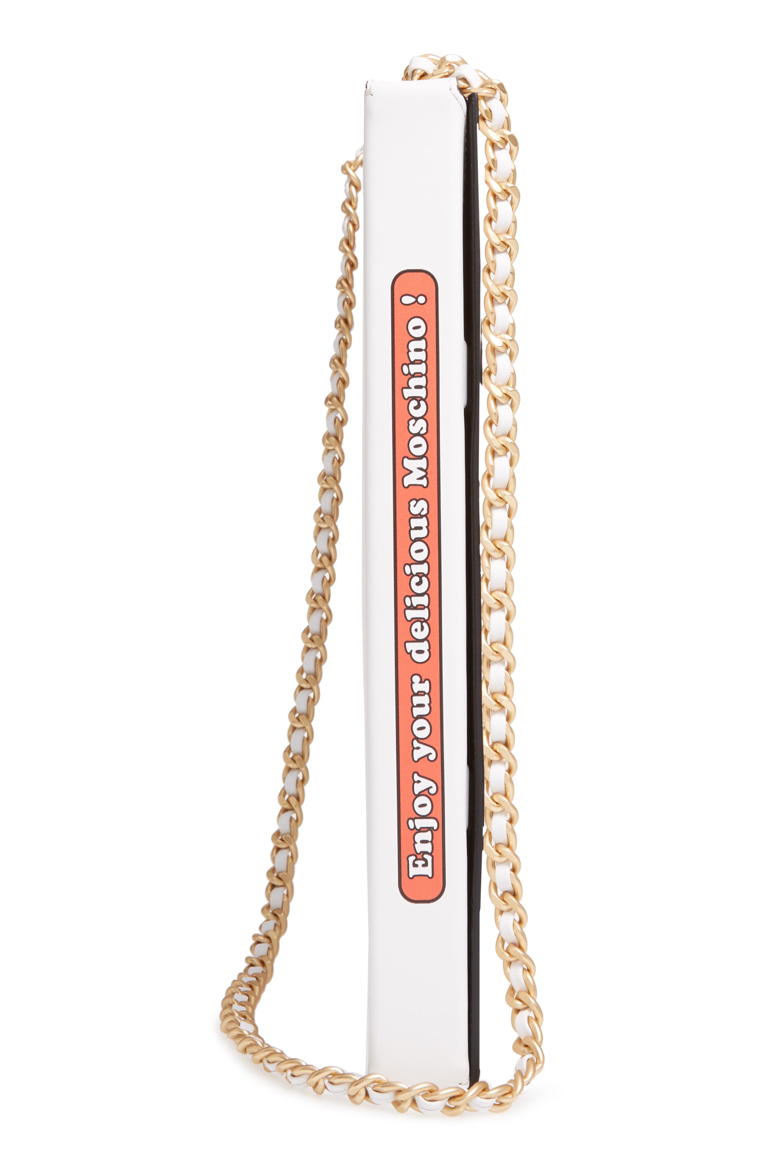 Moschino Pizza Box Leather Crossbody Bag, Alternate, color, 