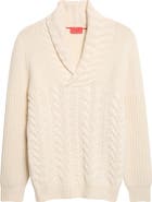 ISAIA Mixed Stitch Shawl Collar Cashmere Sweater
