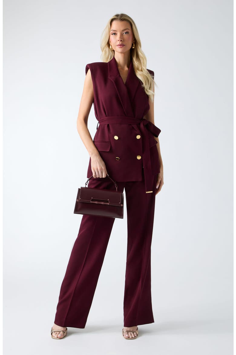 Rashida Double Breasted Vest, Alternate, color, OPEN RED