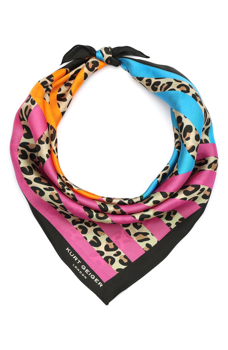 Kurt Geiger London Mixed Stripe Silk Bandana, Alternate, color,