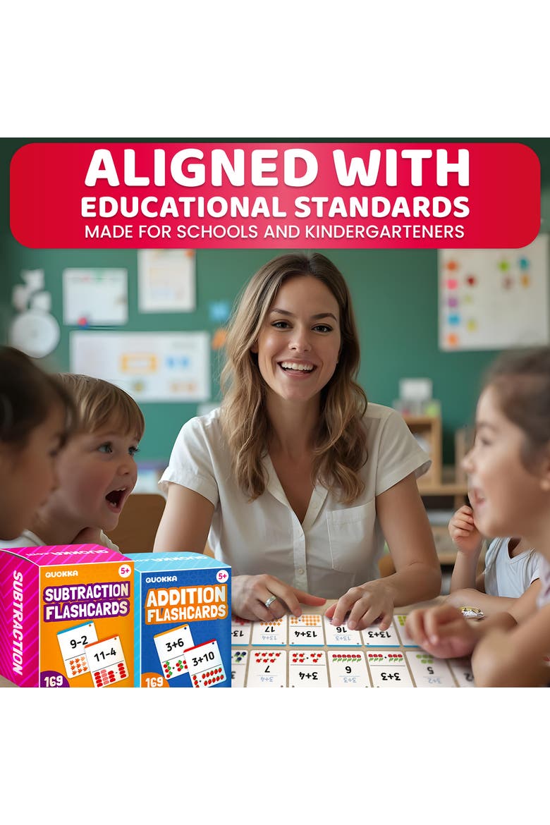 Kids Math Flash Cards Set, Alternate, color, 338 add & substract