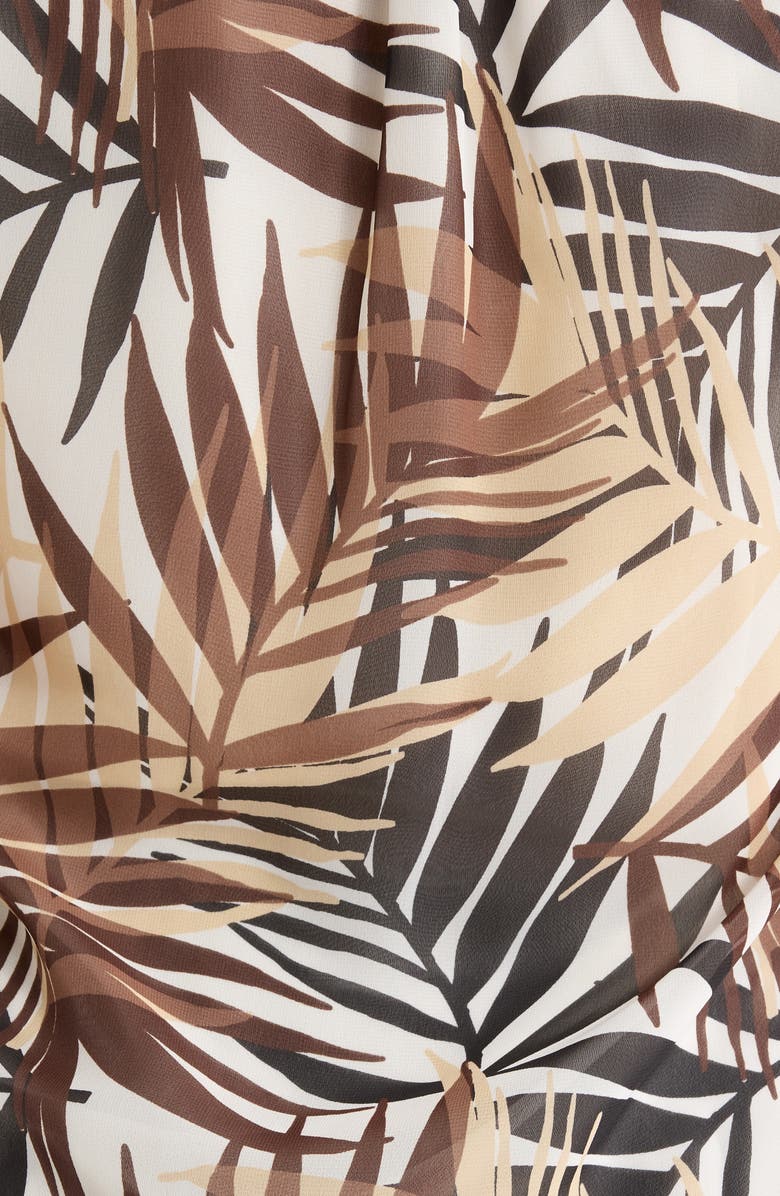 Anne Klein Ruffle Tie Neck Top, Alternate, color, White Dove Multi