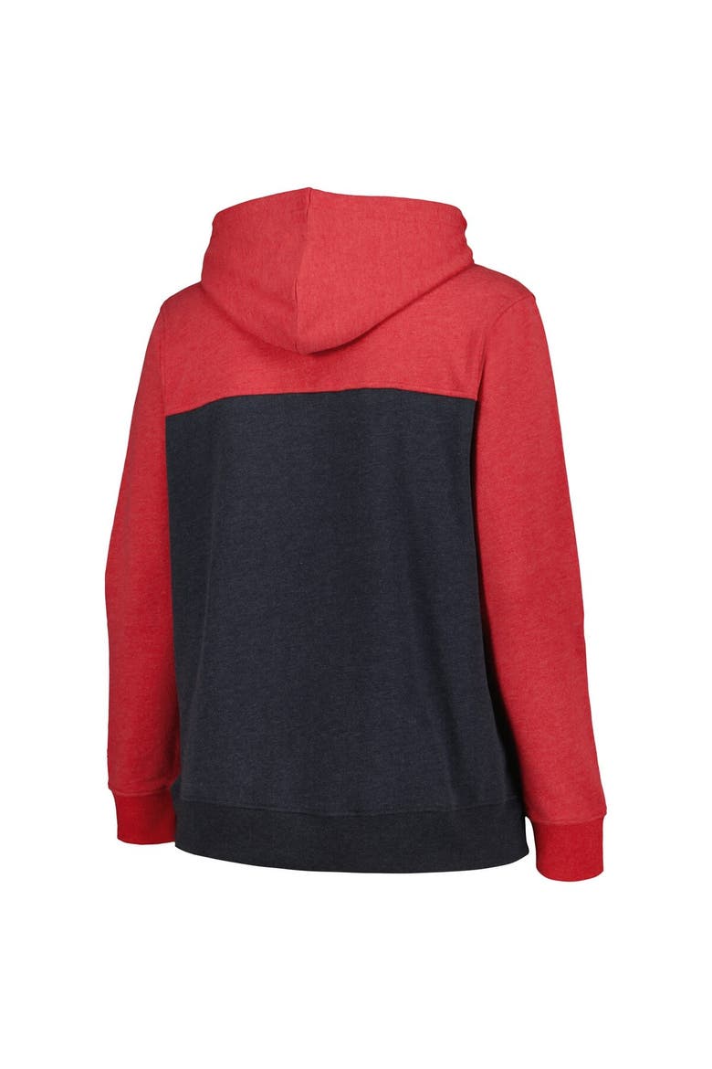 Women's New Era Red St. Louis Cardinals Plus Size Color Block Full-Zip Hoodie, Alternate, color, Red