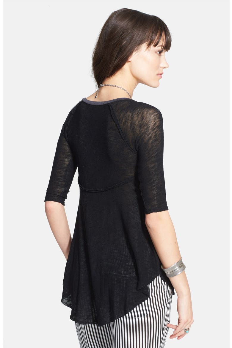 'Weekends' Lightweight Raw Edge Top, Alternate, color, BLACK