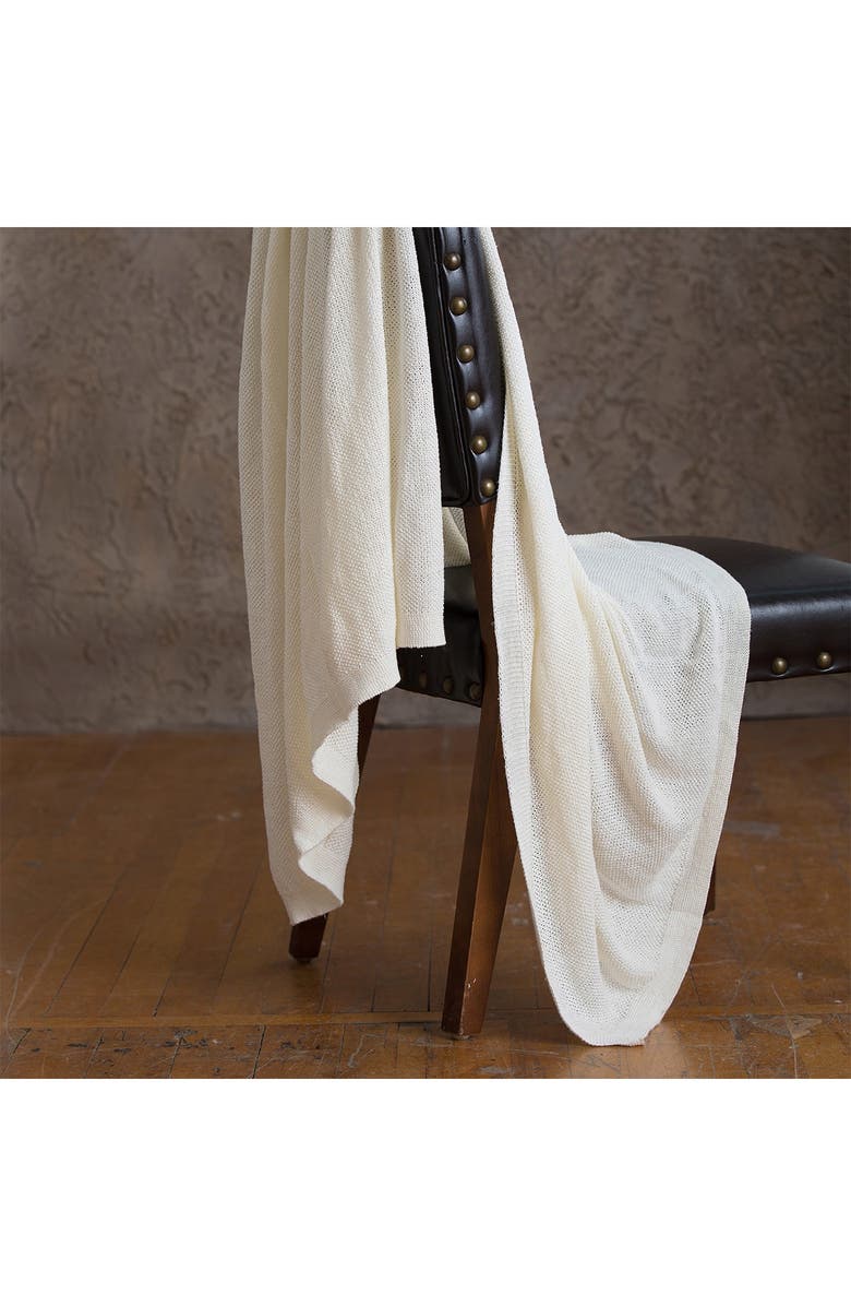 YA YA AND CO Becky White Linen Throw, Main, color,