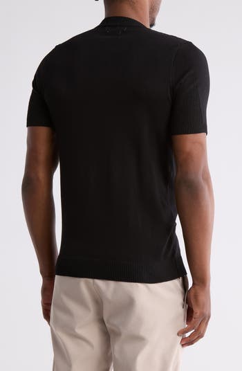 Textured Knit Short Sleeve Sweater
