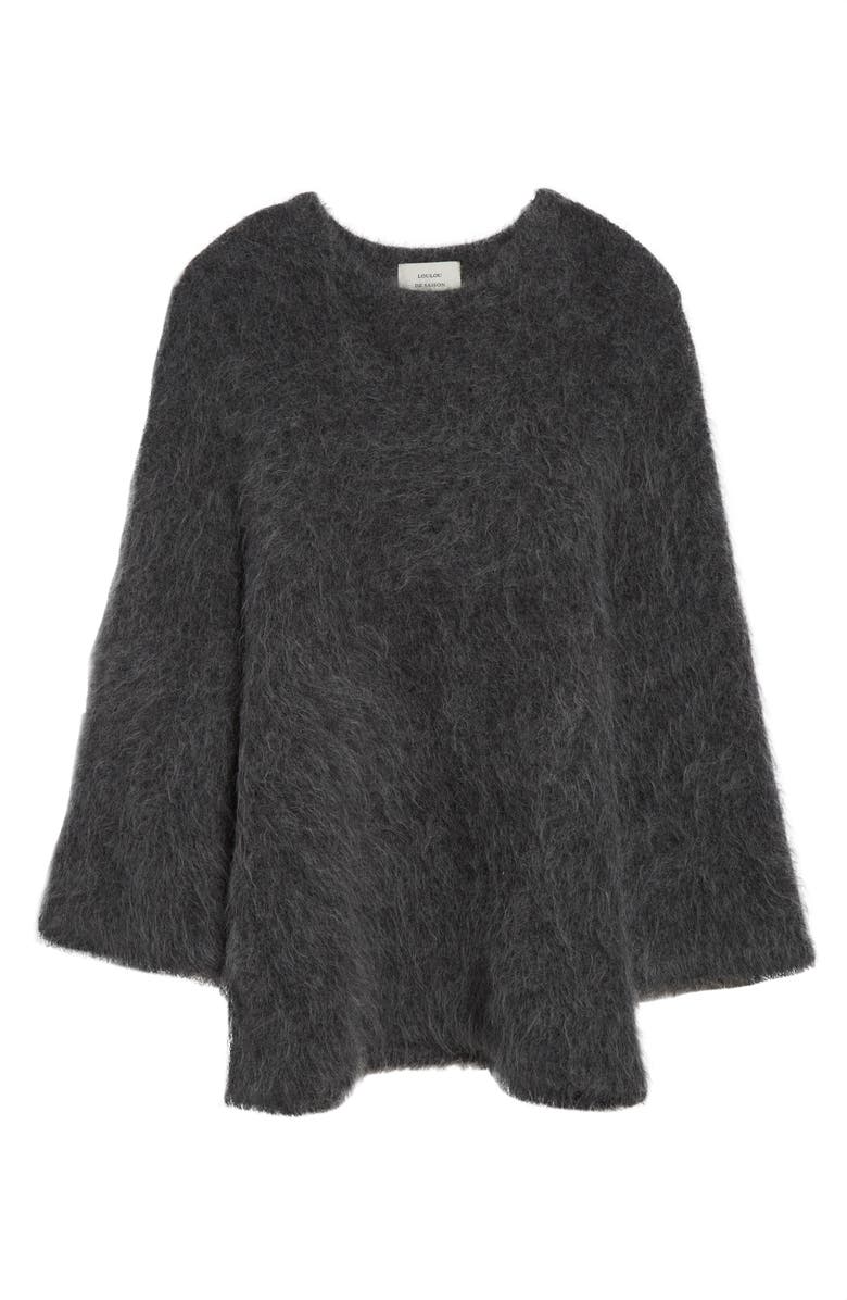 LOULOU DE SAISON Mae Alpaca Blend Sweater, Alternate, color, Anthracite Melange