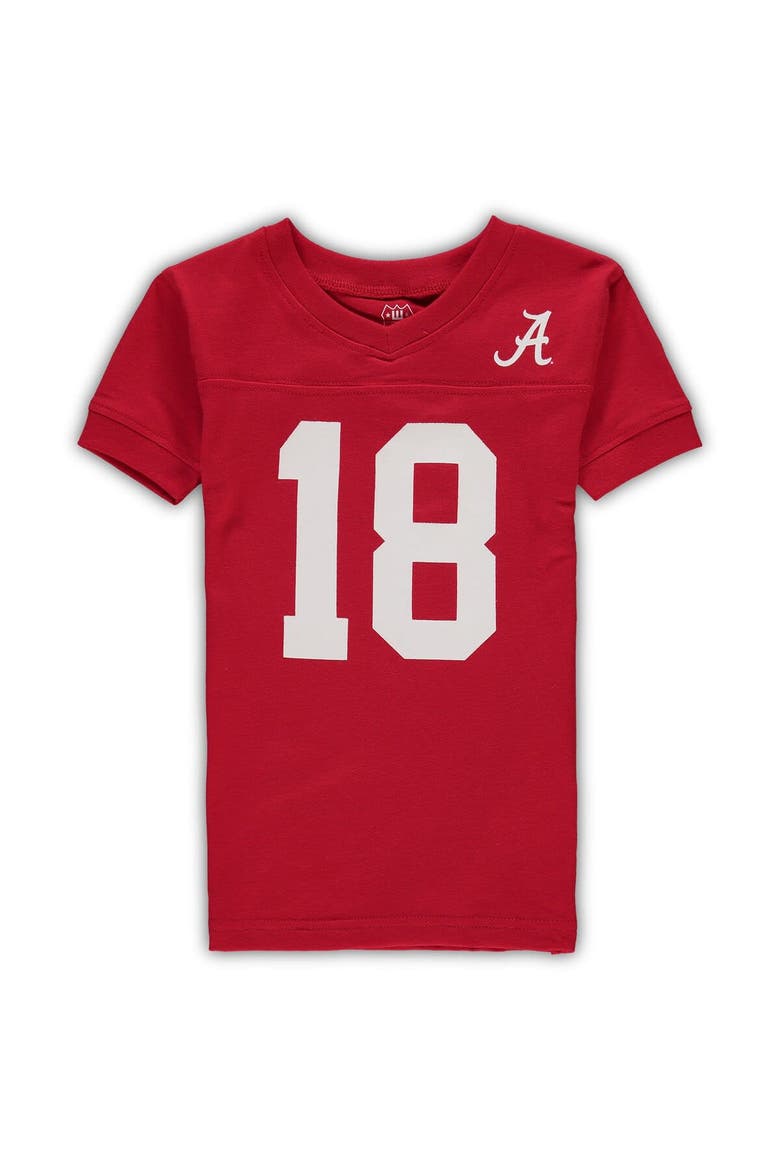 Preschool Wes & Willy Crimson Alabama Crimson Tide Football V-Neck T-Shirt and Pants Sleep Set, Alternate, color, Crimson