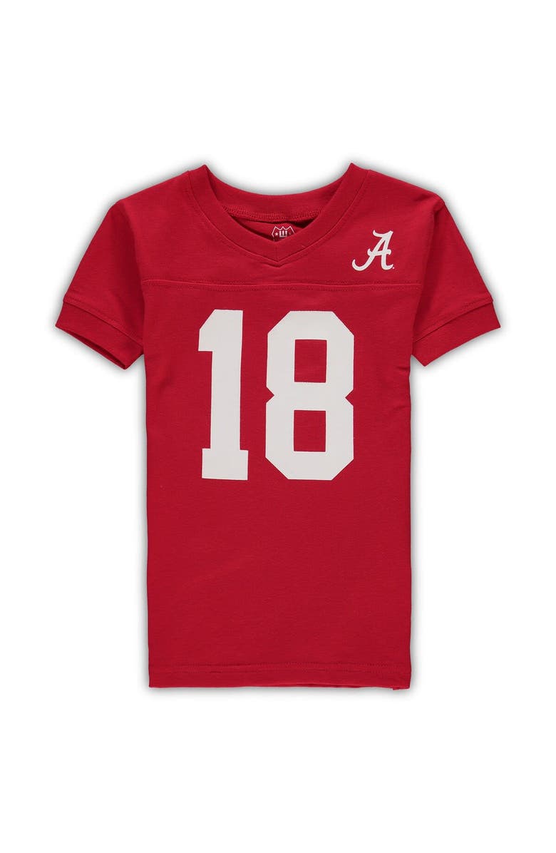 Wes & Willy Preschool Wes & Willy Crimson Alabama Crimson Tide Football V-Neck T-Shirt and Pants Sleep Set, Alternate, color, Crimson