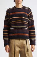 Sacai Stripe Mixed Knit Pullover