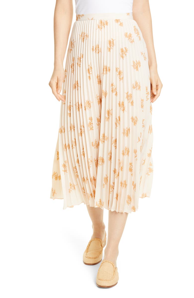 Joie Adeena Floral Pleated Midi Skirt, Main, color, 