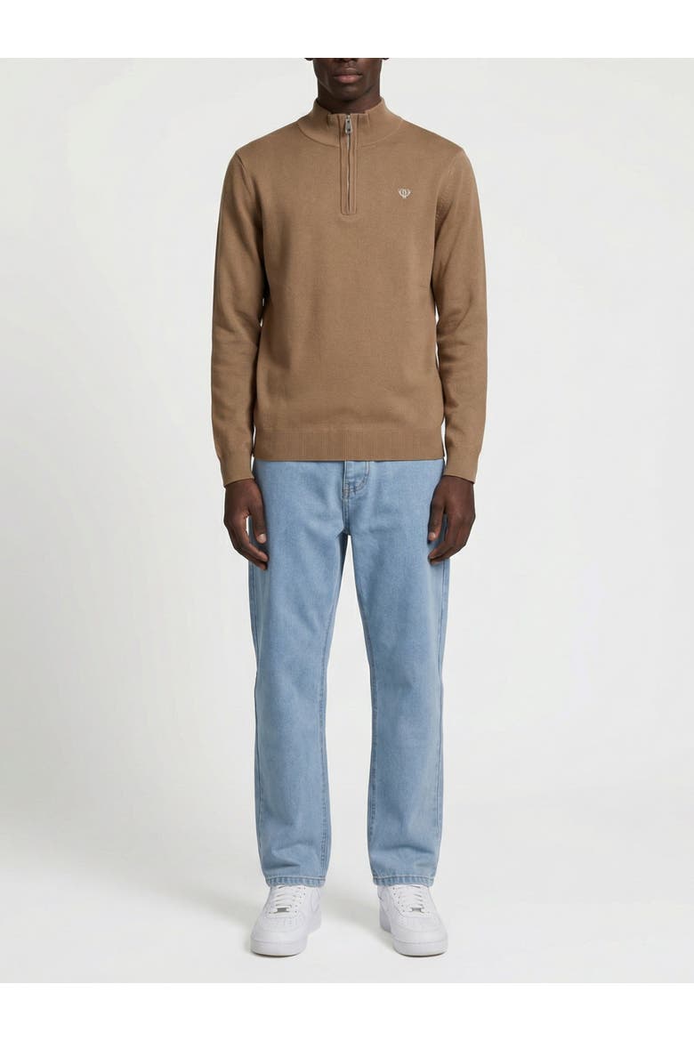 Huxley Quarter Zip Sweater, Alternate, color, Mocha