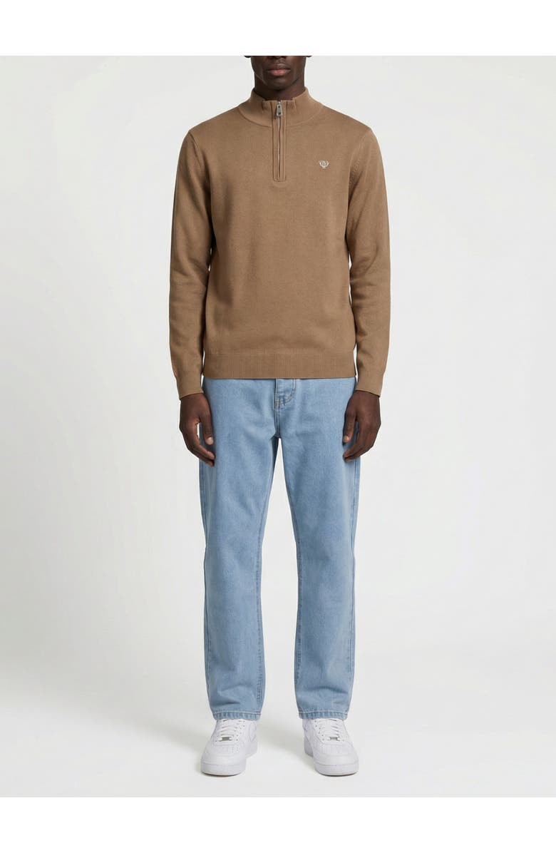 Walker & Hunt Huxley Quarter Zip Sweater, Alternate, color, Mocha