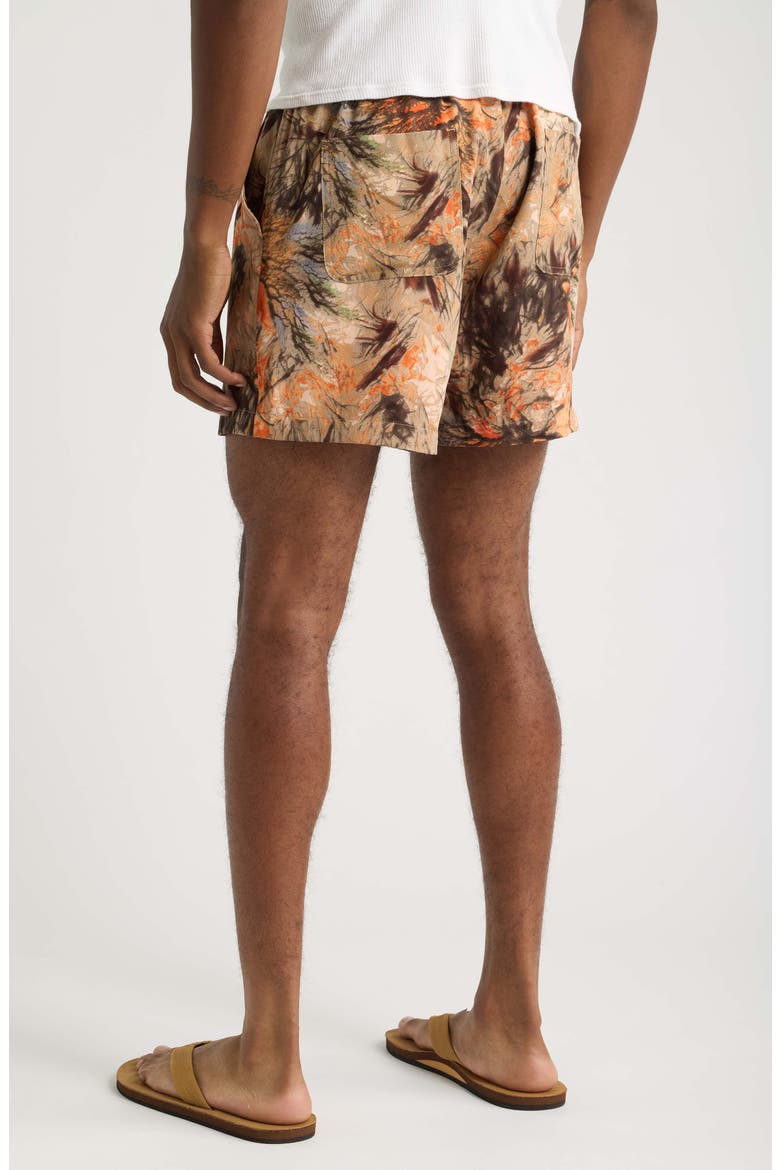 Roger Print Drawstring Shorts, Alternate, color, ORANGE