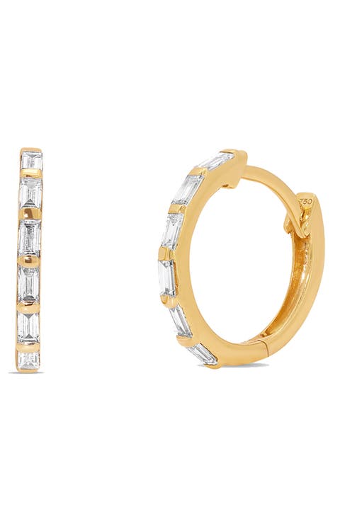Dujour Baguette Diamond Hoop Earrings