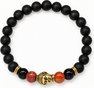Humanist Beauty Buddha Obsidian Beaded Bracelet