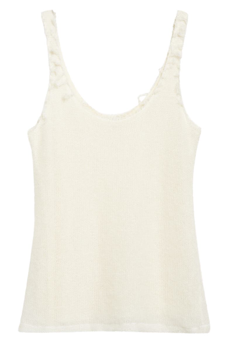 Distressed Mohair & Wool Blend Sweater Tank, Alternate, color, OFF-WHITE