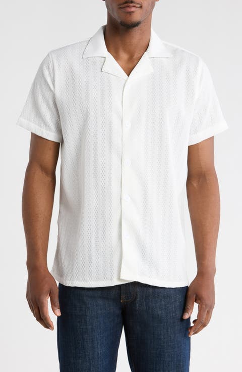 Modern Fit Textured Camp Shirt