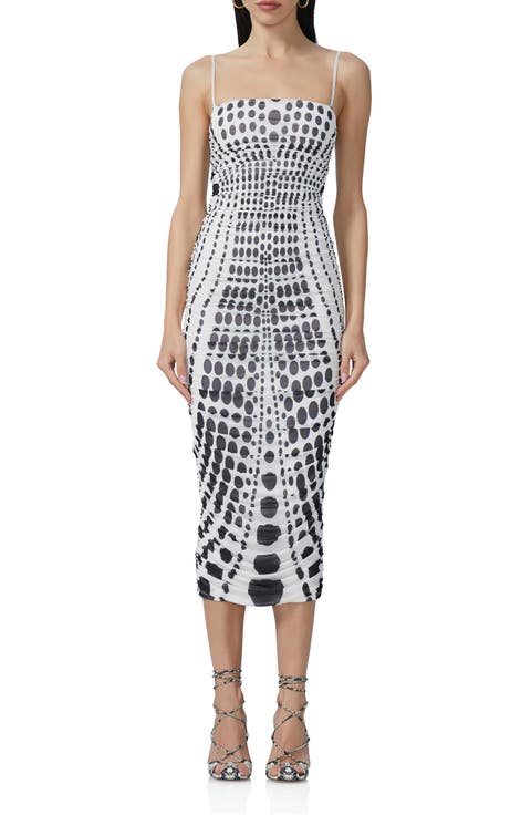 Hazel Print Sleeveless Midi Dress