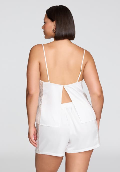 The Lace Panel Tank (Recycled Satin)