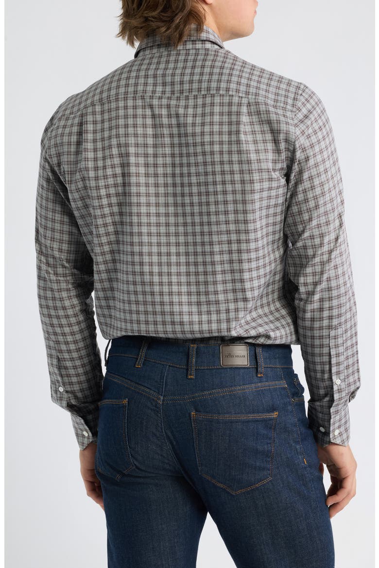 Bernard Plaid Cotton Sport Shirt, Alternate, color, GREY MIST