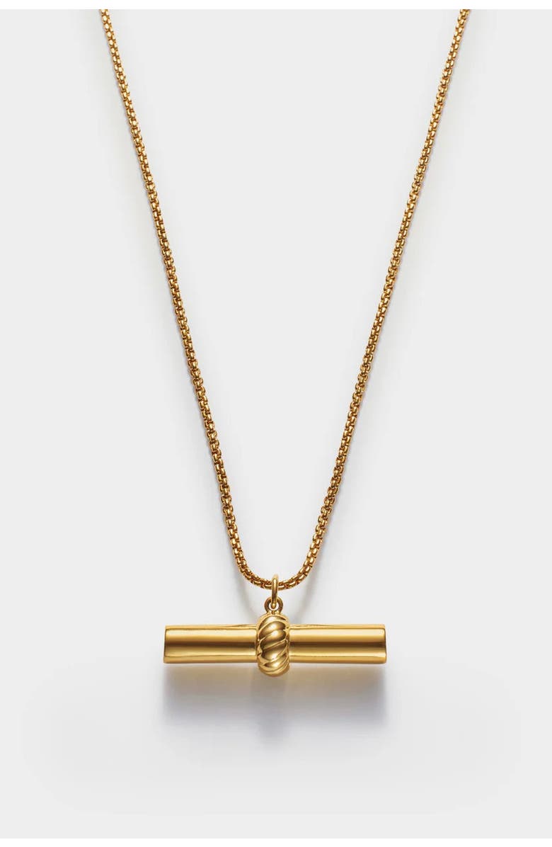 Katie Loxton Themis Waterproof Gold T-Bar Necklace, Main, color, Gold