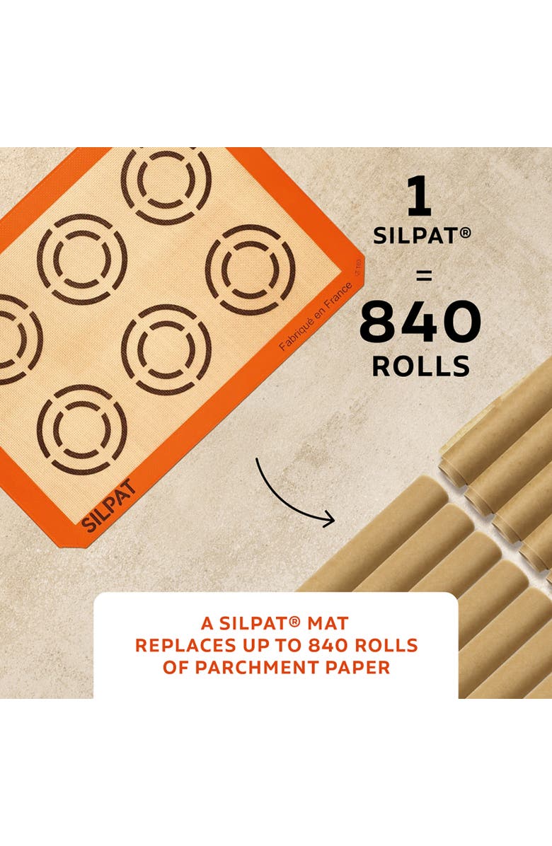 Silpat Large Perfect Cookie Non-Stick Silicone Baking Mat, 11-5/8" x 16-1/2", Alternate, color, Orange