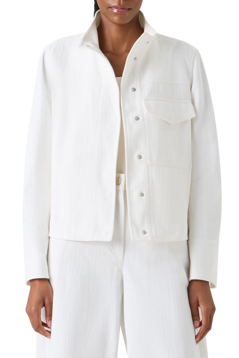 Stretch Denim Jacket, Main, color, CREAM