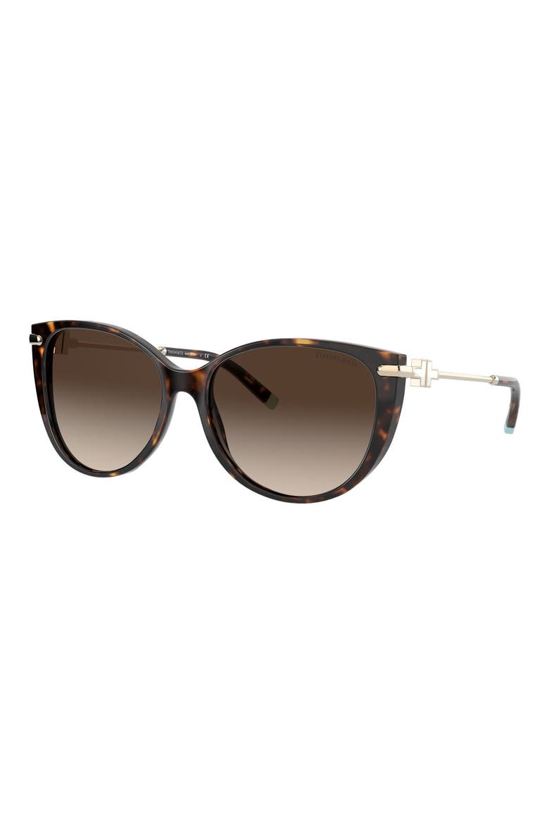 57mm Gradient Cat Eye Sunglasses, Alternate, color, HAVANA/ BROWN GRADIENT