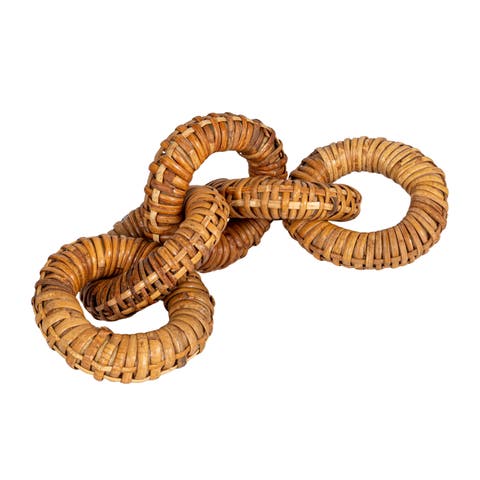 Rattan Wrapped Mango Wood Chain with 5 Links