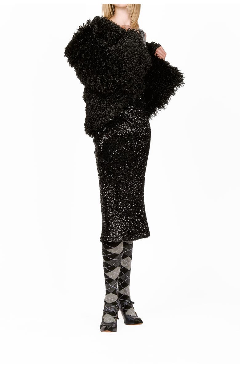 Anna Sui Faux Curly Lamb Jacket, Alternate, color, 