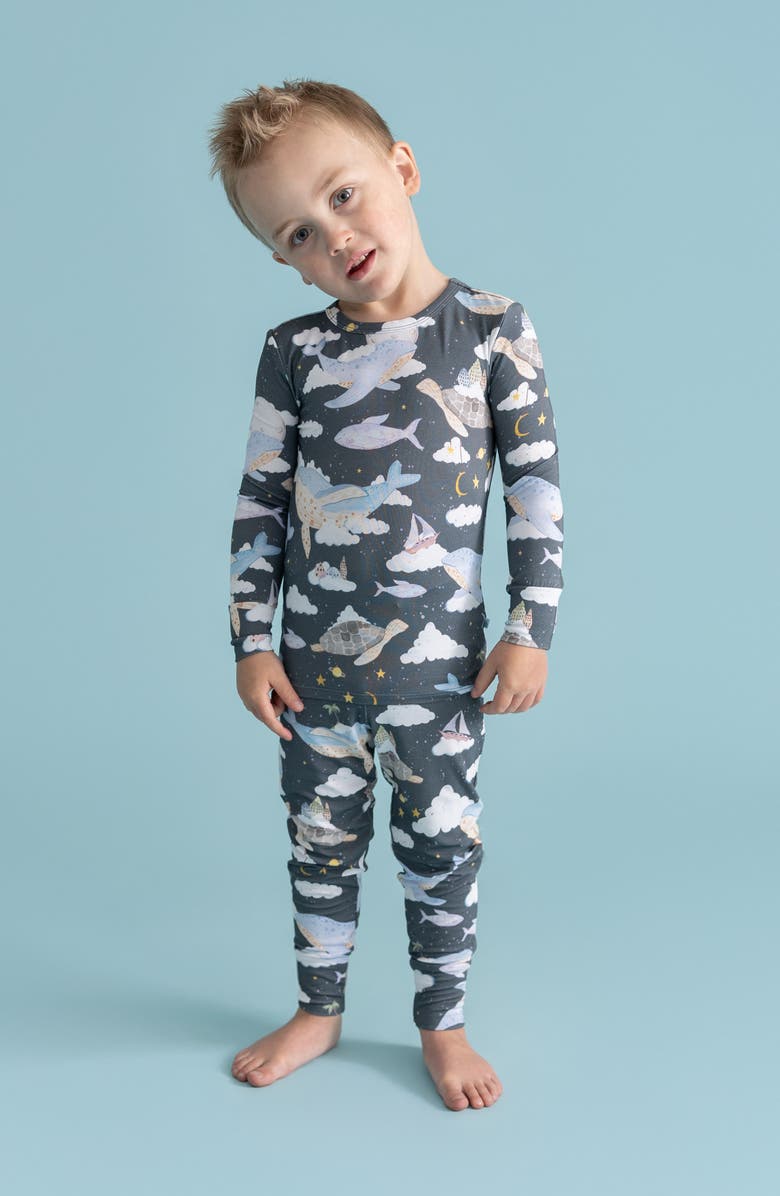 Posh Peanut Kids' Caspian Print Classic Fitted Two-Piece Pajamas, Alternate, color, Caspian