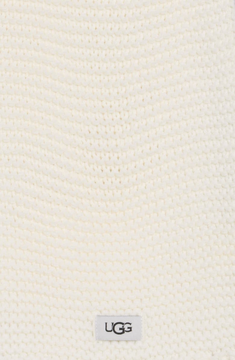 UGG<sup>®</sup> UGG Fringe Trim Knit Scarf, Alternate, color, Ivory