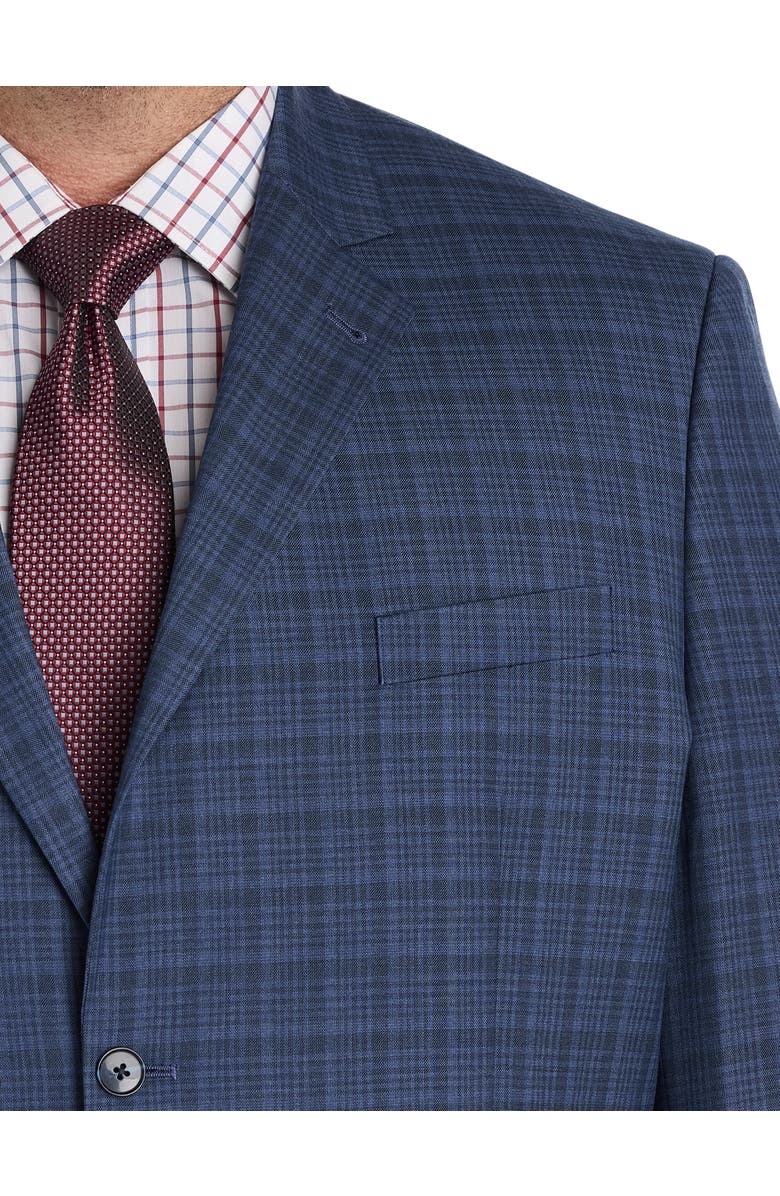 Oak Hill by DXL Big & Tall Washed Plaid Jacket-Relaxer Suit Jacket, Alternate, color, Blue
