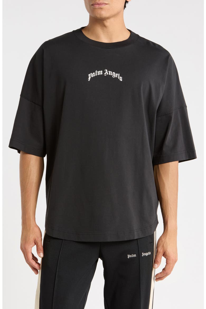 Cotton Logo T-Shirt, Main, color, BLACK/WHITE