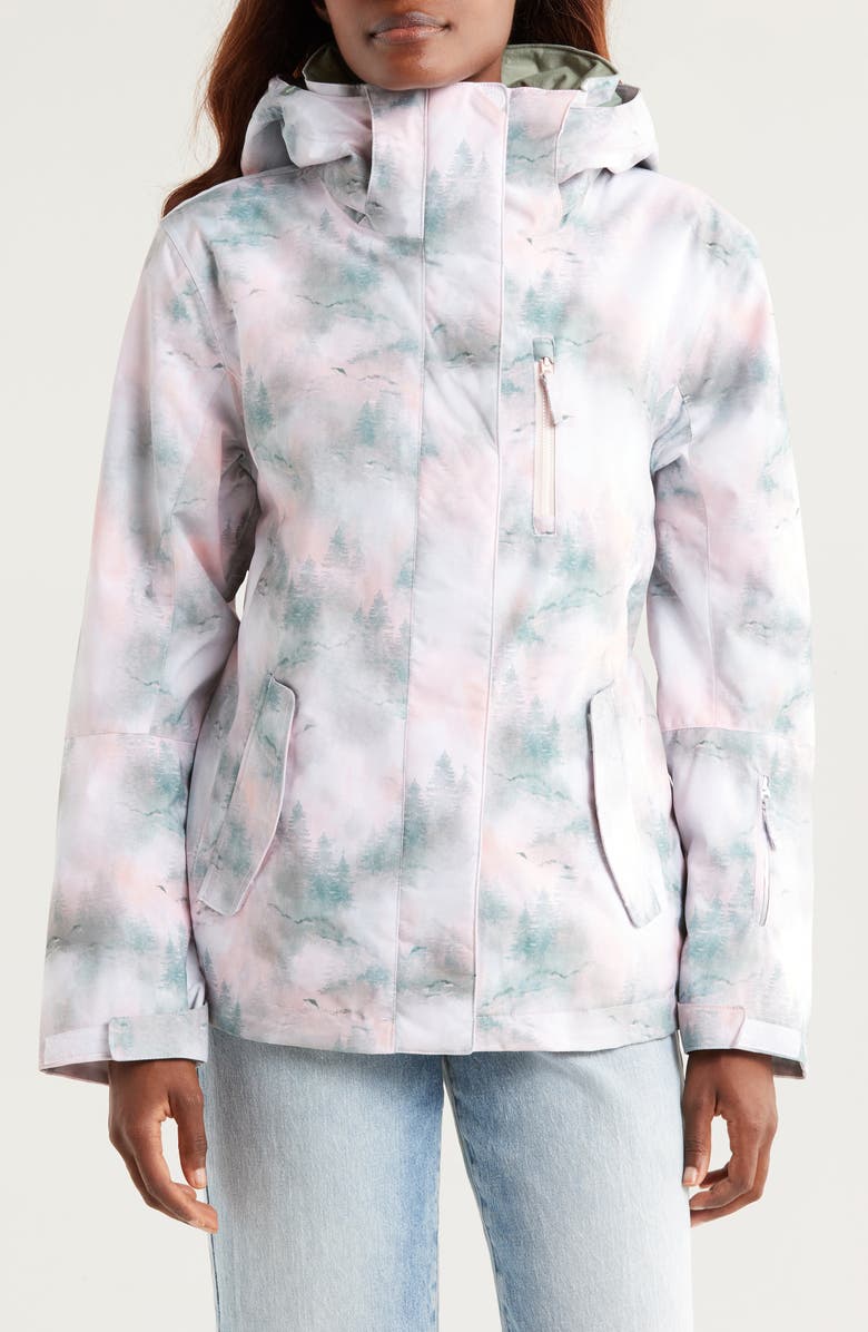 Roxy Jetty Water Repellent Hooded Technical Snow Jacket, Alternate, color, 