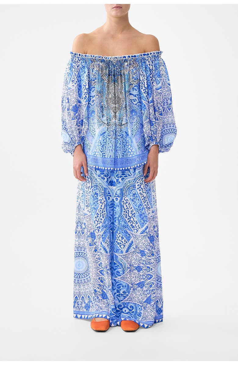 Camilla Frill Off Shoulder Top, Main, color, The Bosphorous