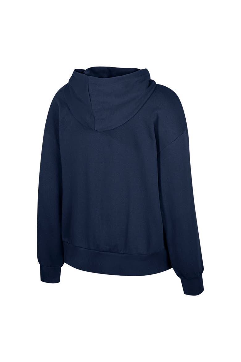 Women's Colosseum Navy Michigan Wolverines Reflection Rhinestone Drawcord Pullover Hoodie, Alternate, color, Navy