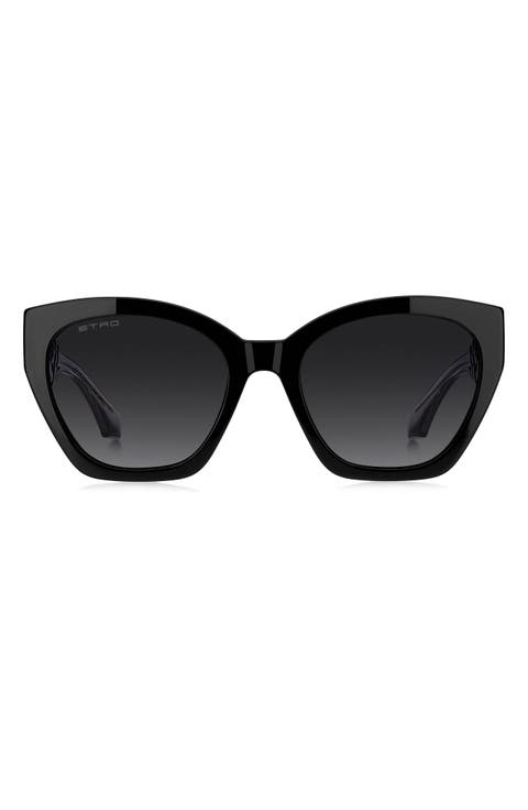 55mm Rectangular Cat Eye Sunglasses