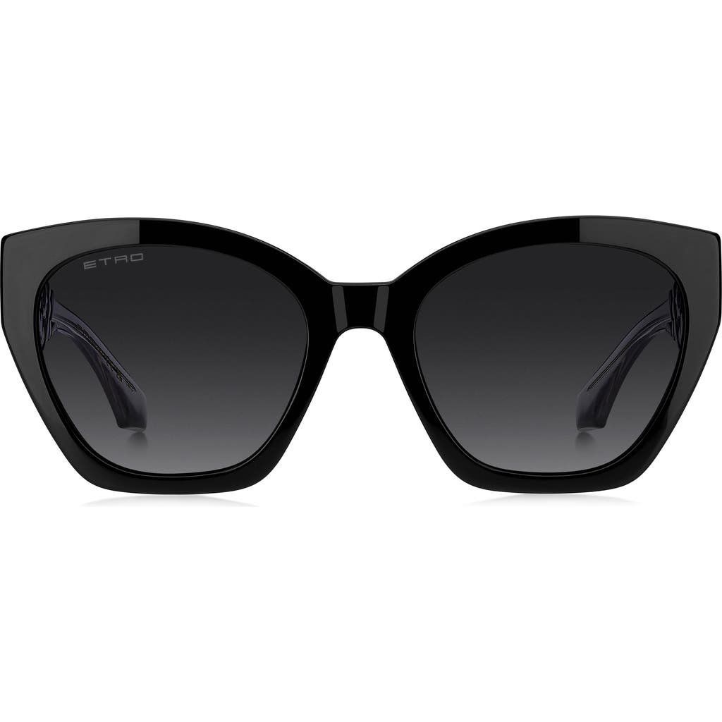 Etro 55mm Rectangular Cat Eye Sunglasses In Black