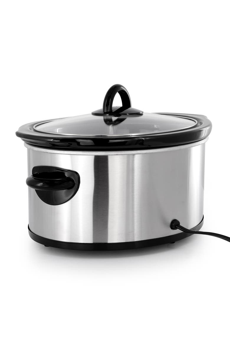 Better Chef 3 Quart Slow Cooker with Removable Stoneware Crock, Alternate, color, Silver