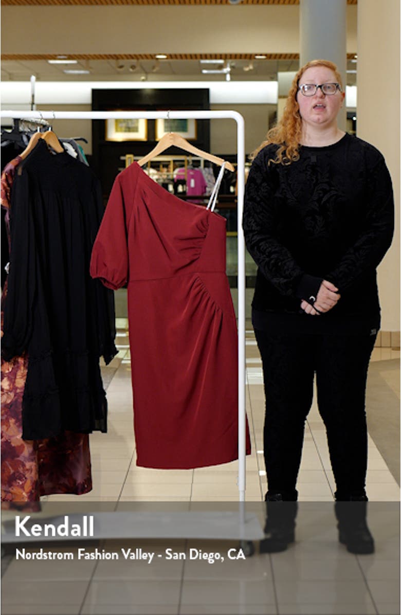 Brea One-Shoulder Sheath Cocktail Dress, sales video thumbnail