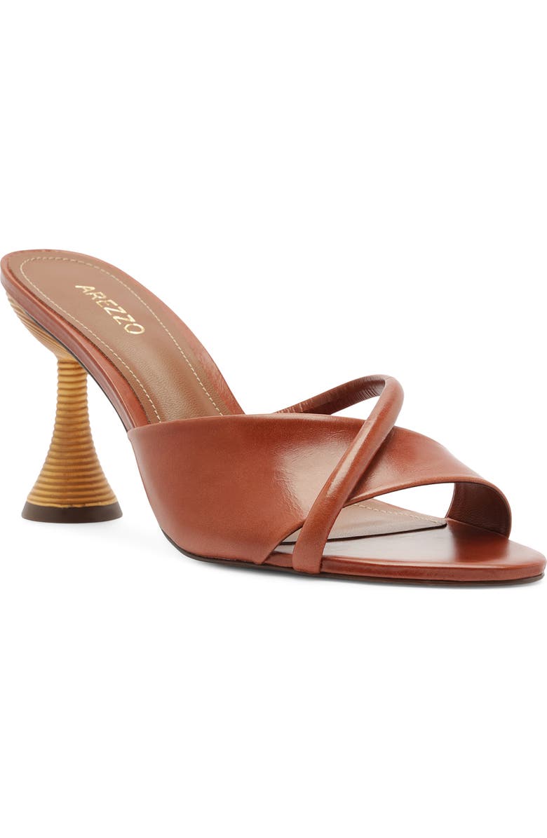 Arezzo Luca High Pointed Toe Slide Sandal, Main, color, Burnt Wood