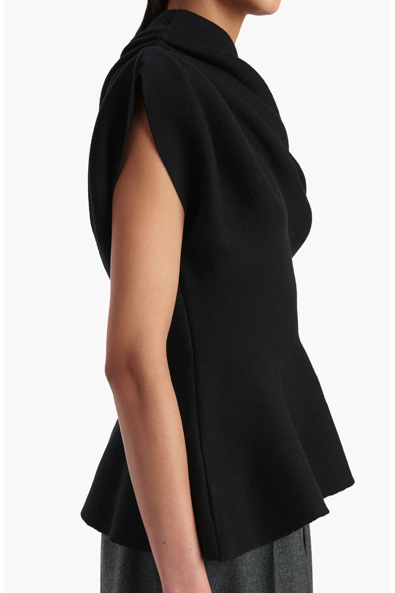 Aimee One-Shoulder Top, Alternate, color, BLACK