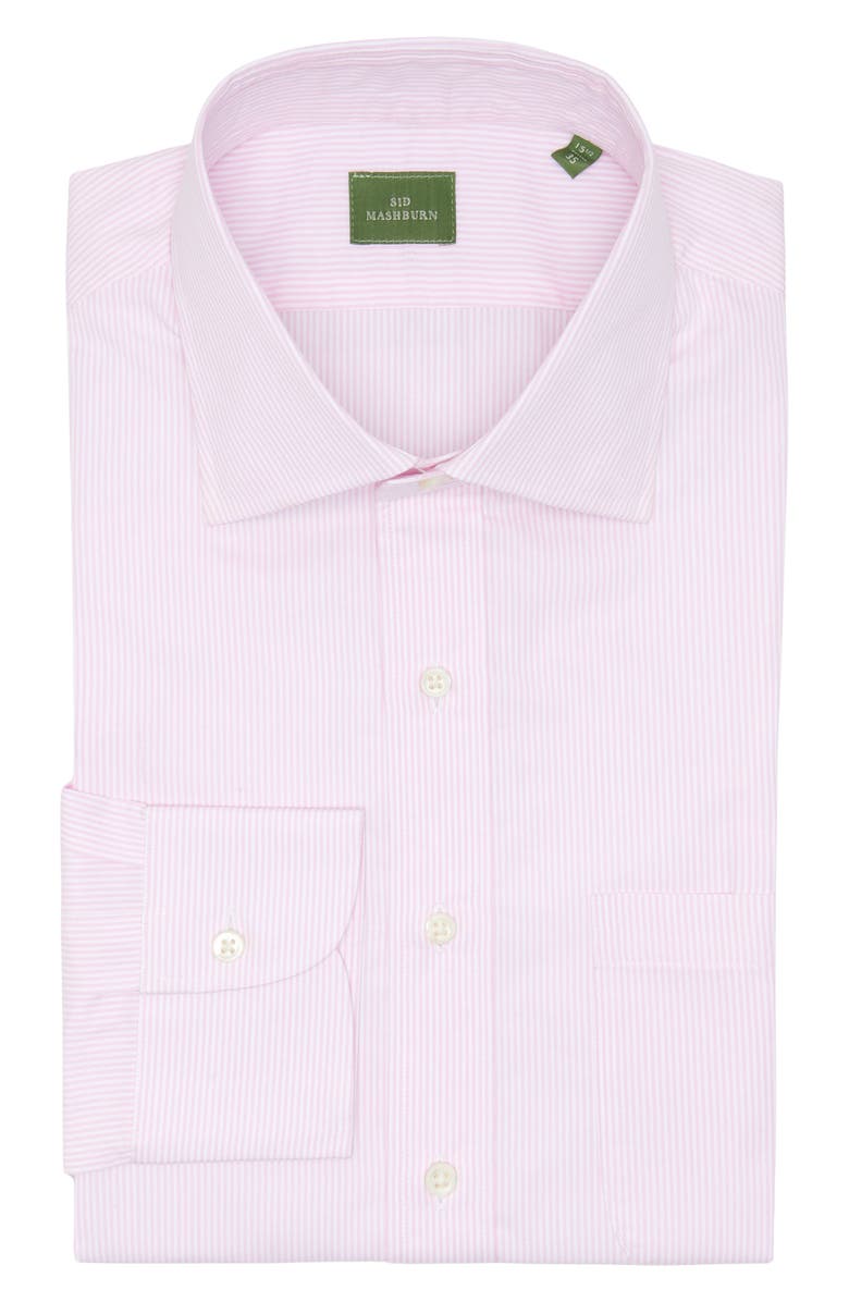 Sid Mashburn Slim Fit Microcheck Cotton Poplin Button-Up Shirt, Alternate, color, Pink Bengal Stripe