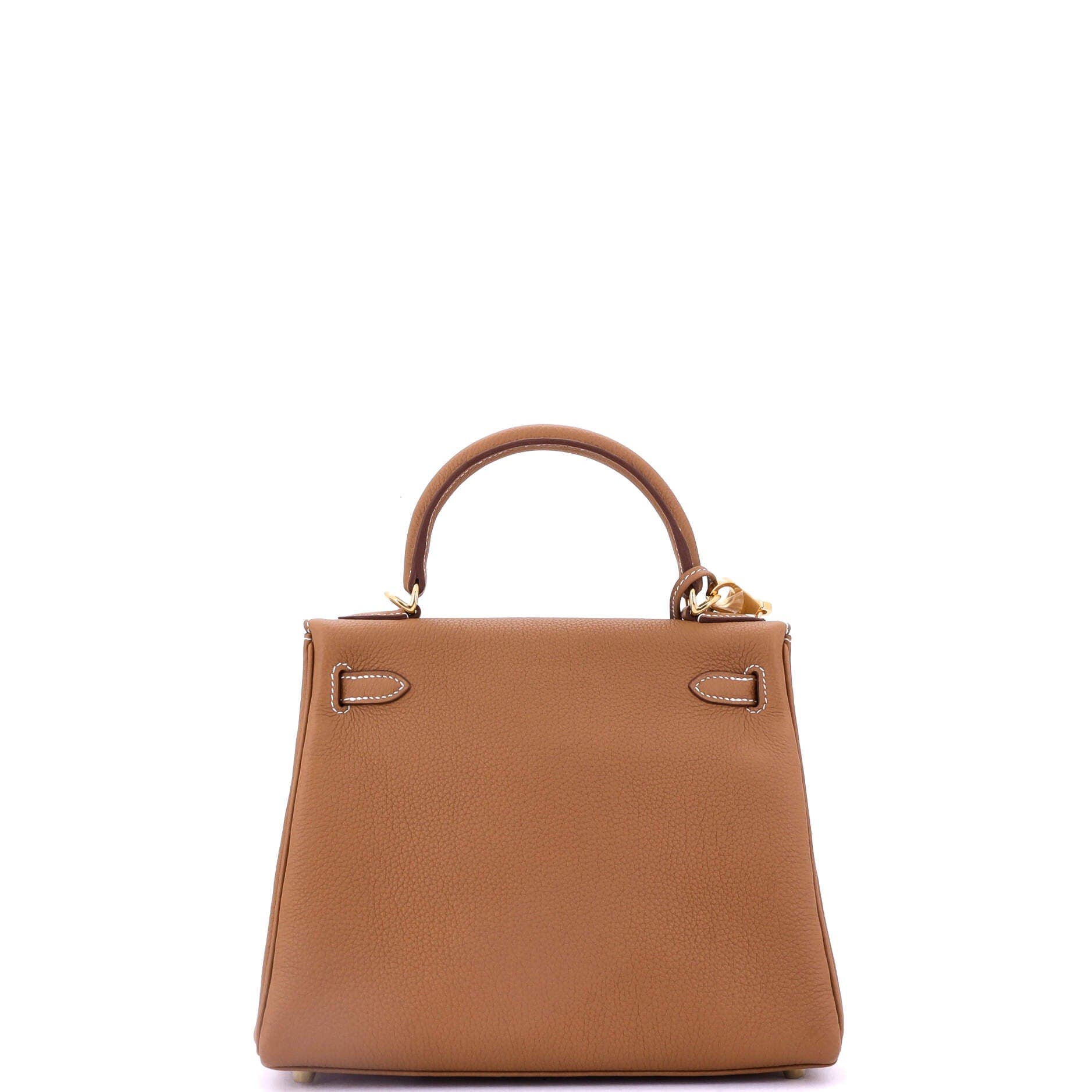 Pre-Owned Hermes Kelly Handbag Brown Togo with Gold Hardware 25, Alternate, color, Gold